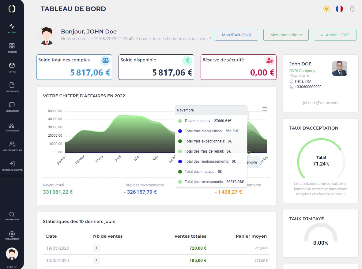 Plateforme de paiement OVRI